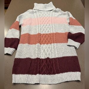 By & By Gray Stripped Sweater Dress Sz XXL